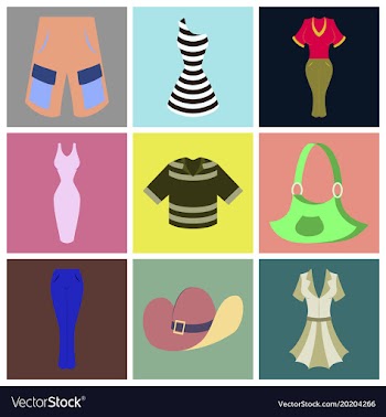 Assembly flat icons clothes vector image