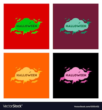 Assembly flat icons cloud bats vector image