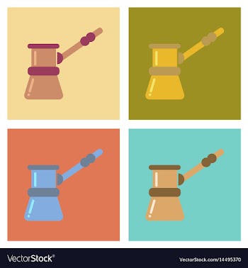 Assembly flat icons coffee arabic turk vector image
