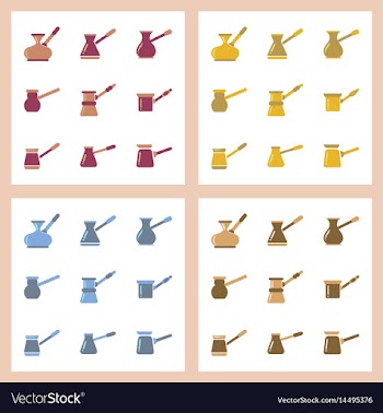 Assembly flat icons coffee arabic turk vector image