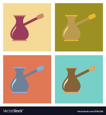 Assembly flat icons coffee arabic turk vector image