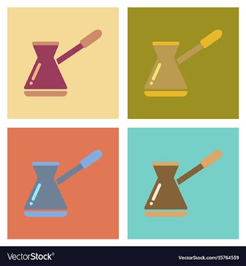 Assembly flat icons coffee arabic turk vector image
