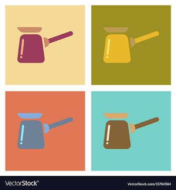 Assembly flat icons coffee arabic turk vector image