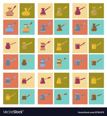 Assembly flat icons coffee arabic turk vector image
