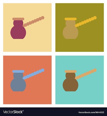 Assembly flat icons coffee arabic Turk vector image