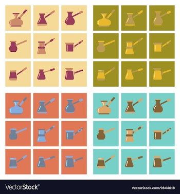 Assembly flat icons coffee arabic Turk vector image