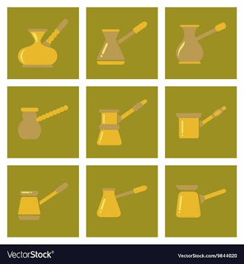 Assembly flat icons coffee arabic Turk vector image