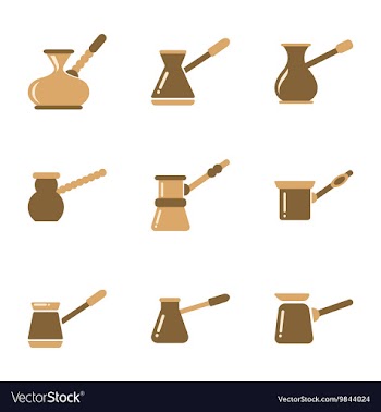 Assembly flat icons coffee arabic Turk vector image