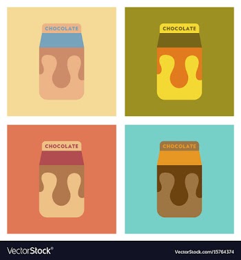 Assembly flat icons coffee chocolate package vector image