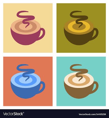 Assembly flat icons coffee cup flavor vector image