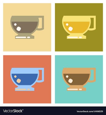 Assembly flat icons coffee cup flavor vector image
