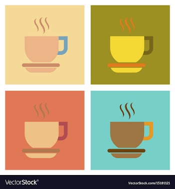 Assembly flat icons coffee cup flavor vector image