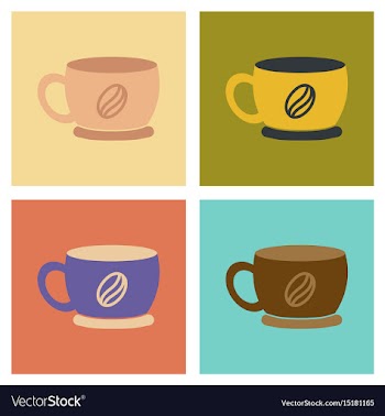 Assembly flat icons coffee cup flavor vector image