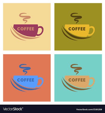 Assembly flat icons coffee cup flavor vector image