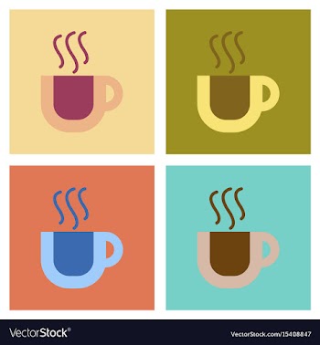 Assembly flat icons coffee cup flavor vector image