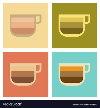 Assembly flat icons coffee cup latte macchiato vector image