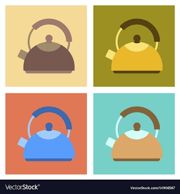 Assembly flat icons coffee dishware kettle vector image