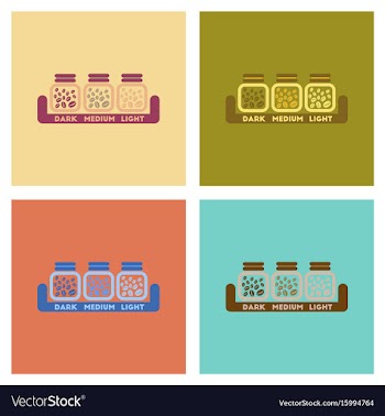 Assembly flat icons coffee jar of beans vector image