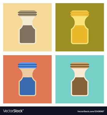 Assembly flat icons coffee jar vector image