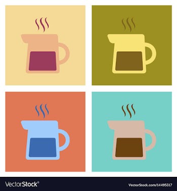 Assembly flat icons coffee machine maker vector image