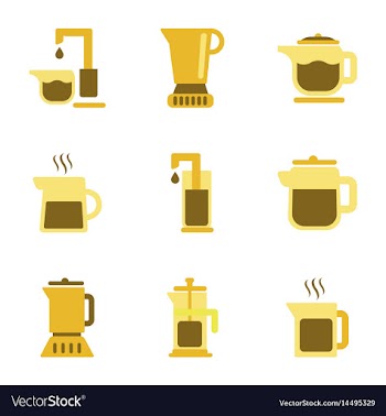 Assembly flat icons coffee machine maker vector image