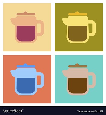Assembly flat icons coffee machine maker vector image