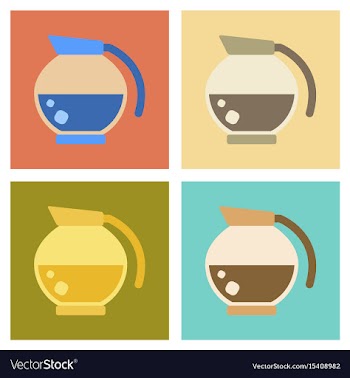 Assembly flat icons coffee machine maker vector image