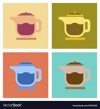 Assembly flat icons coffee machine maker vector image