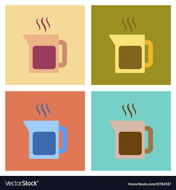 Assembly flat icons coffee machine maker vector image