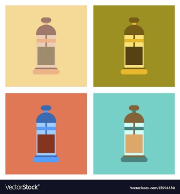 Assembly flat icons coffee machine maker vector image