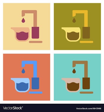 Assembly flat icons coffee machine maker vector image