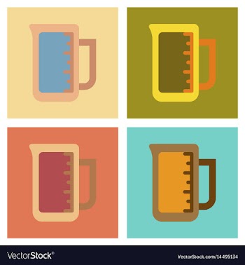 Assembly flat icons coffee measuring cup vector image