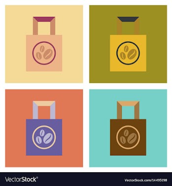 Assembly flat icons coffee paper package vector image
