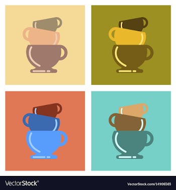 Assembly flat icons coffee three cups vector image