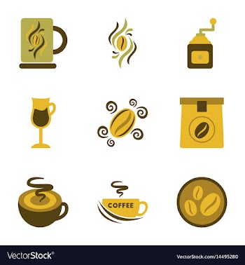 Assembly flat icons coffee vector image