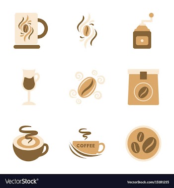 Assembly flat icons coffee vector image