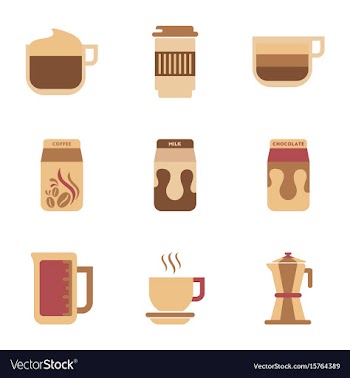 Assembly flat icons coffee vector image