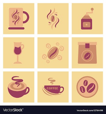 Assembly flat icons coffee vector image