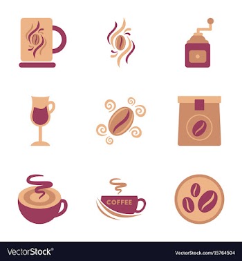 Assembly flat icons coffee vector image
