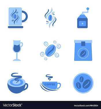 Assembly flat icons coffee vector image