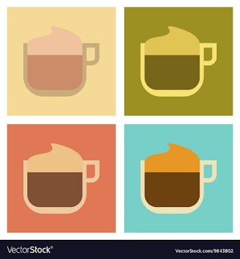 Assembly flat icons coffee with milk cream vector image