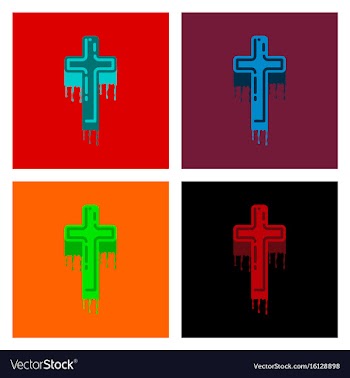 Assembly flat icons cross the blood vector image