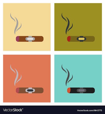 Assembly flat icons cuba cigar vector image