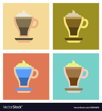 Assembly flat icons cup coffee mocha vector image