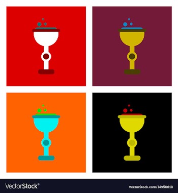 Assembly flat icons cup potion vector image
