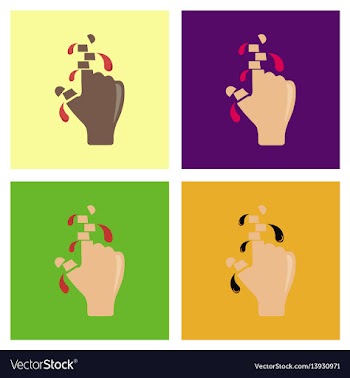 Assembly flat icons cut fingers vector image