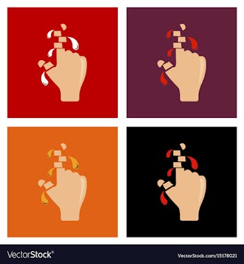 Assembly flat icons cut fingers vector image