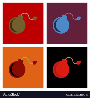 Assembly flat icons dangerous bomb vector image