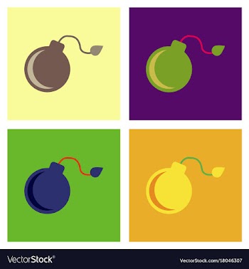 Assembly flat icons dangerous bomb vector image