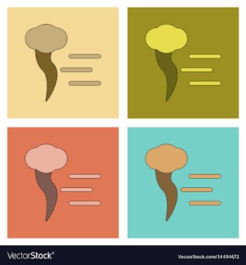 Assembly flat icons disaster tornado vector image